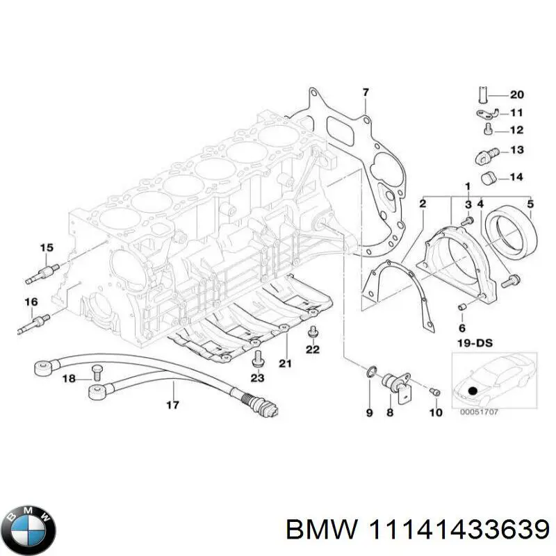 Uszczelka pokrywy przedniej silnika prawa BMW 11141433639 cena, od 15,61 USD
