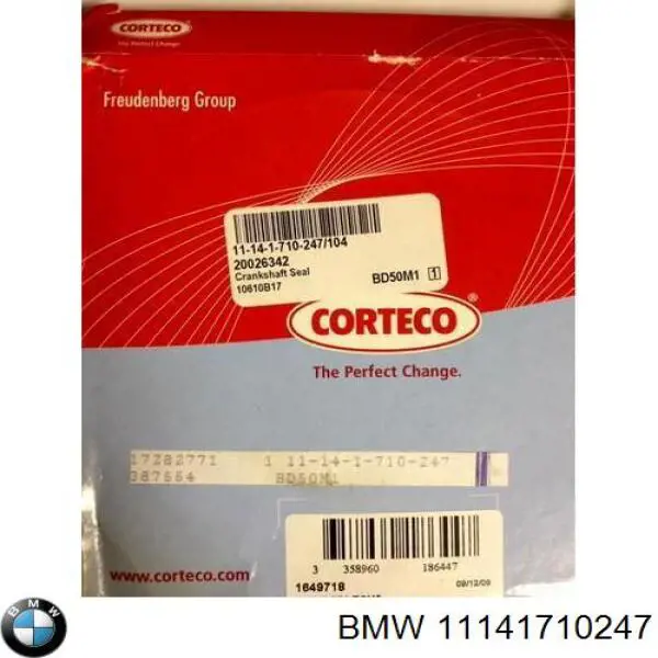 11141710247 BMW Uszczelniacz wału korbowego silnika tylny
