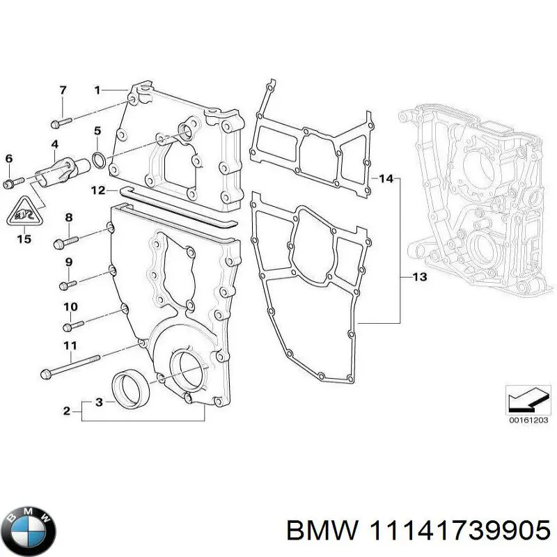 Do koszyka 11141739905 BMW Uszczelka pokrywy przedniej silnika