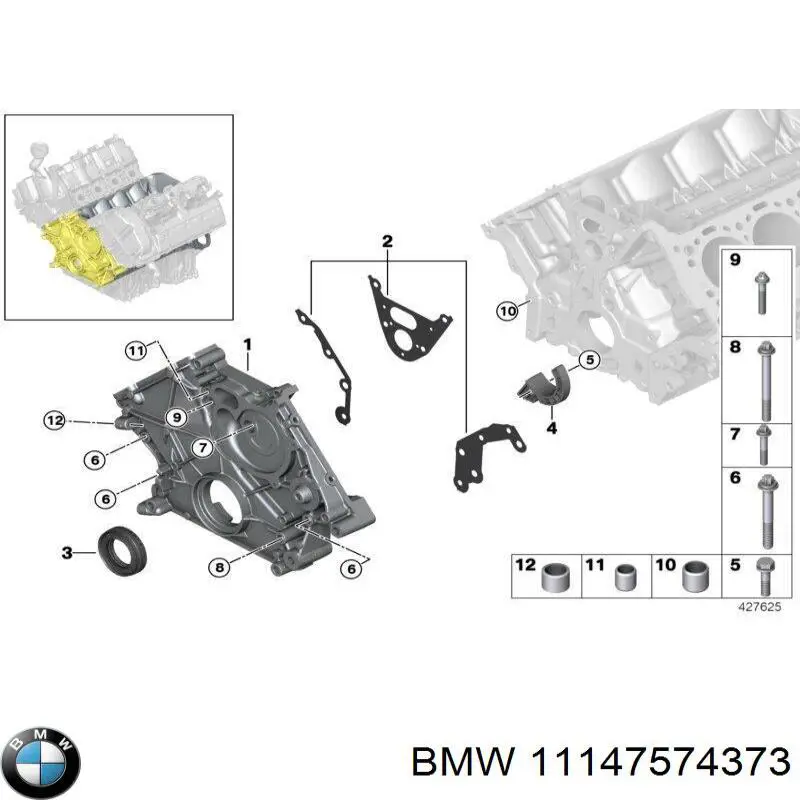 Tłumik drgań łańcucha pompy oleju do BMW X6 (G06, F96)