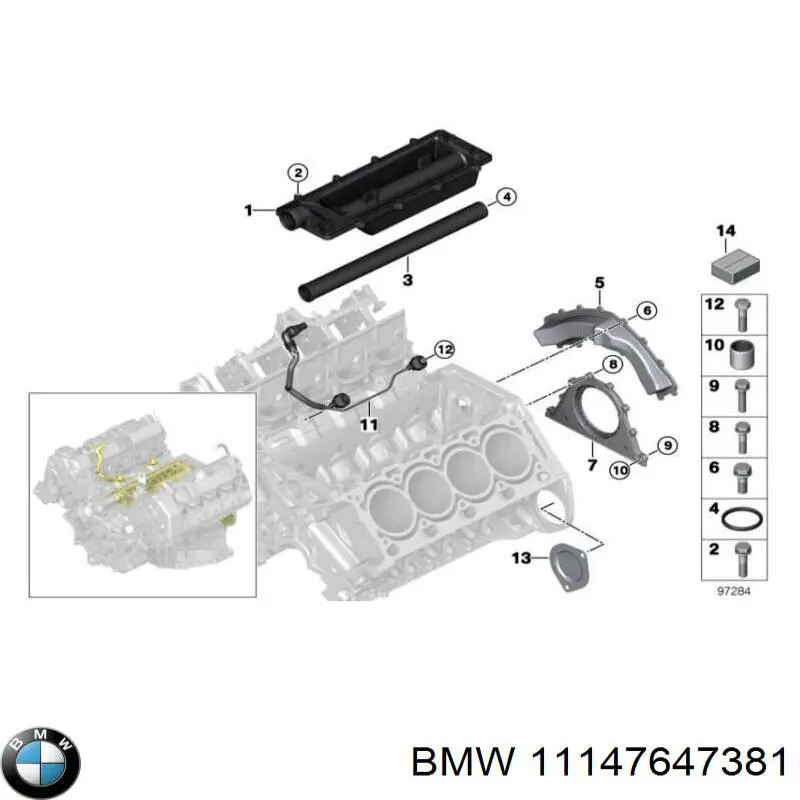 11147647381 BMW Uszczelniacz wału korbowego przedni
