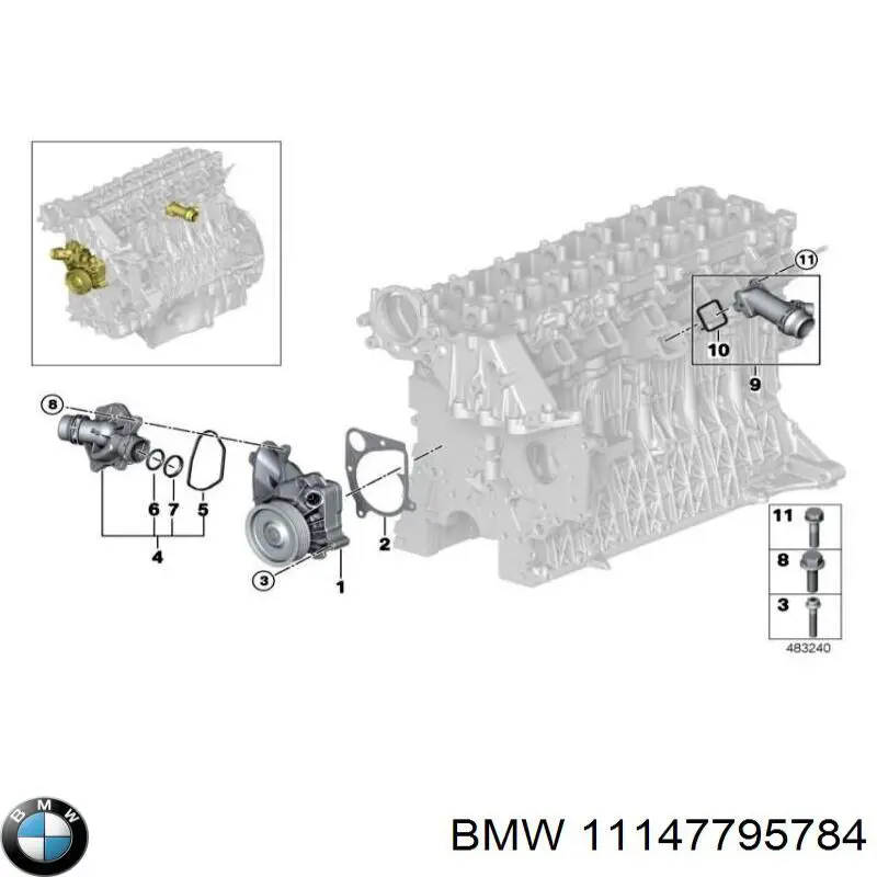 Do koszyka 11147795784 BMW Uszczelka adaptera filtra oleju