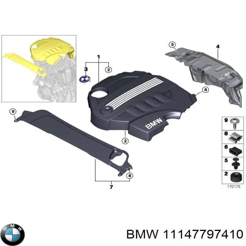 Pokrywa silnika dekoracyjna do BMW 5 (E60)