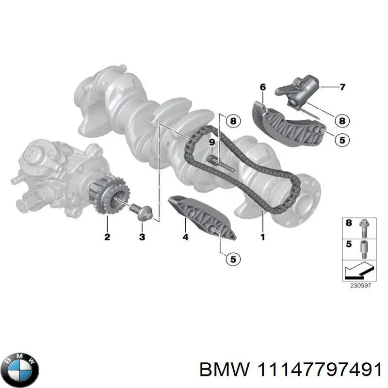 Uszczelka pokrywy przedniej silnika BMW 11147797491 cena, od 23,50 USD