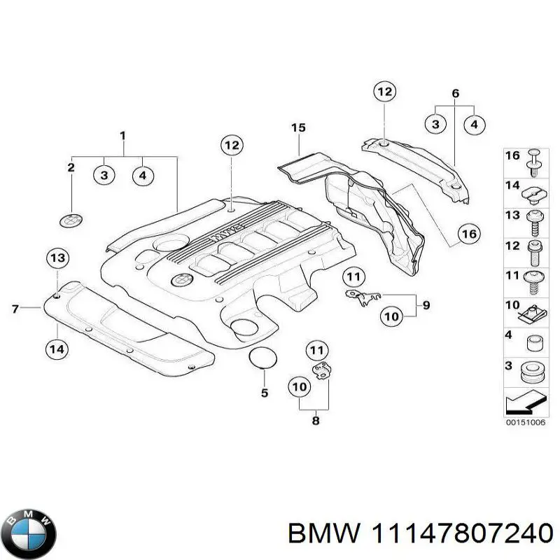 Pokrywa silnika dekoracyjna BMW 7 