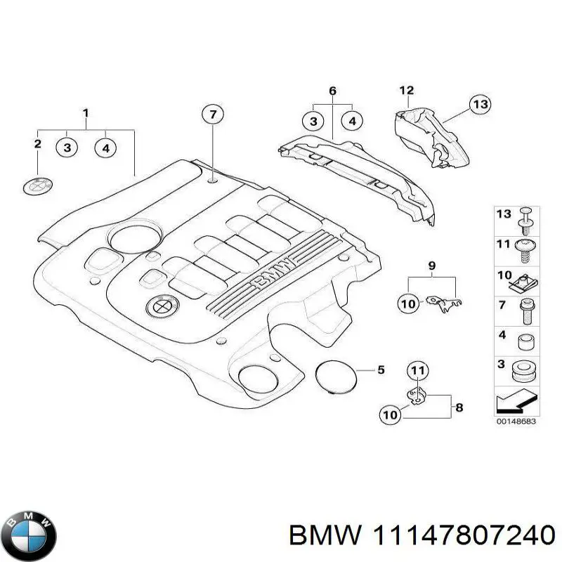 Do koszyka Pokrywa silnika dekoracyjna BMW 7  E65, E66, E67