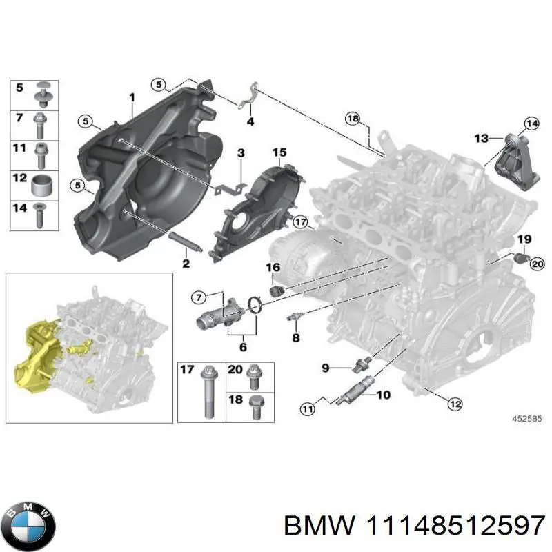 Pokrywa silnika przednia BMW 11148512597 cena, od 116,12 USD