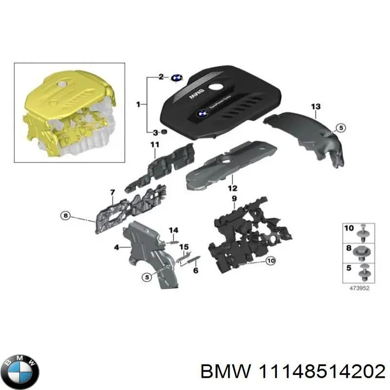 Pokrywa silnika dekoracyjna do BMW X5  F15, F85