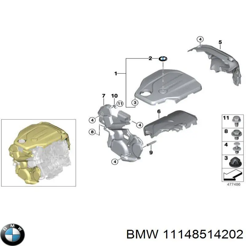Pokrywa silnika dekoracyjna BMW X5 SUV (F15, F85) (2013 - 2018) cena, od 91,93 USD