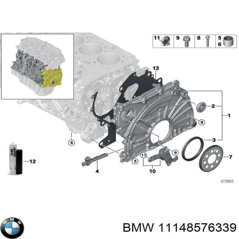 11148576339 BMW Korek miski olejowej silnika
