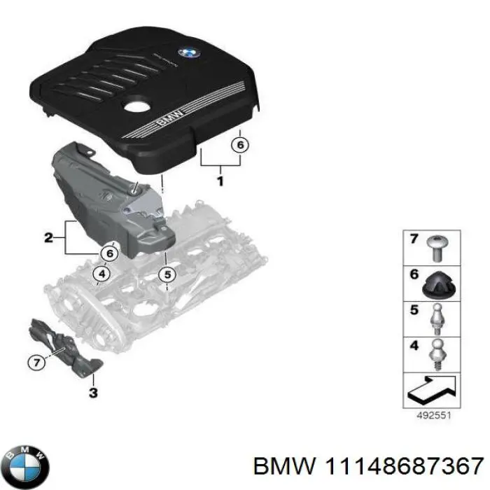 Pokrywa silnika dekoracyjna do BMW X5  G05, F95