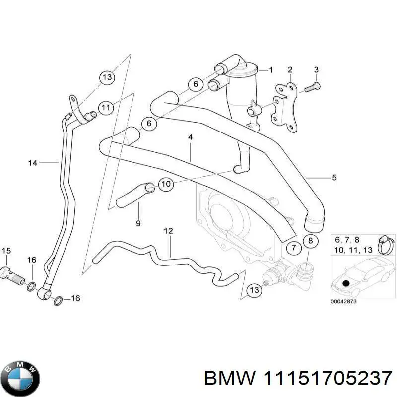 Do koszyka 11151705237 BMW Zawór PCV odpowietrzający silnik