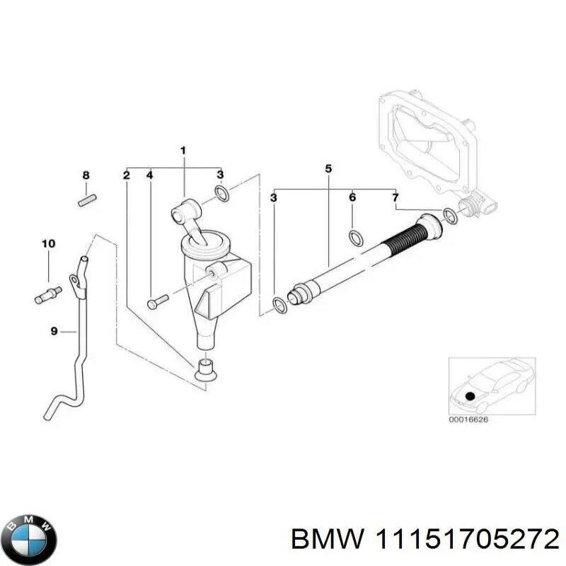 Zawór PCV odpowietrzający silnik BMW 11151705272 cena, od 35,44 USD