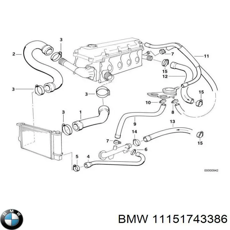 Do koszyka 11151743386 BMW Króciec wentylacji kadłuba (separatora oleju)