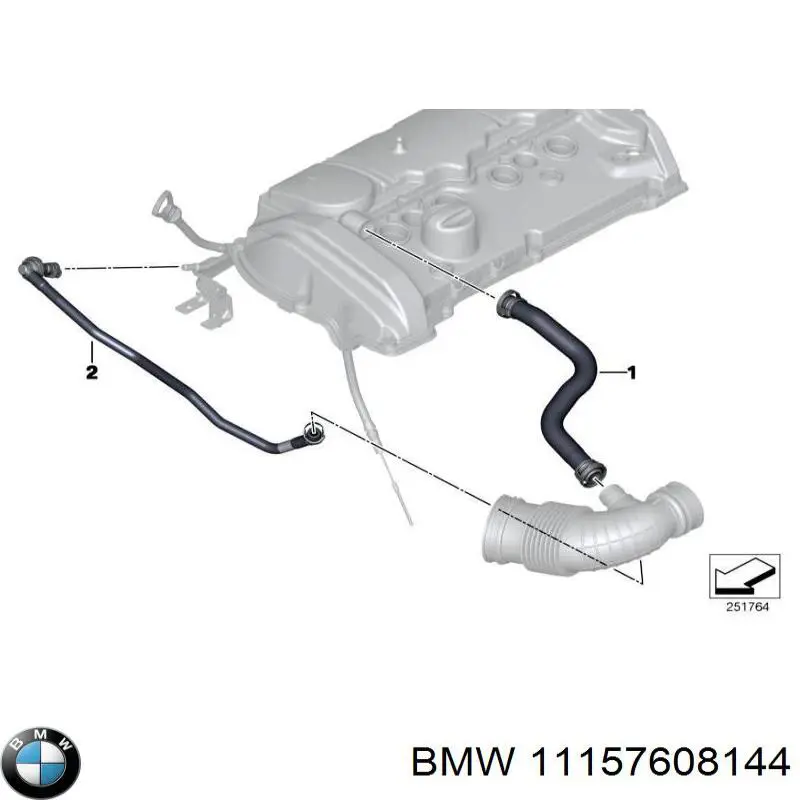11157608144 BMW Króciec wentylacji kadłuba (separatora oleju)