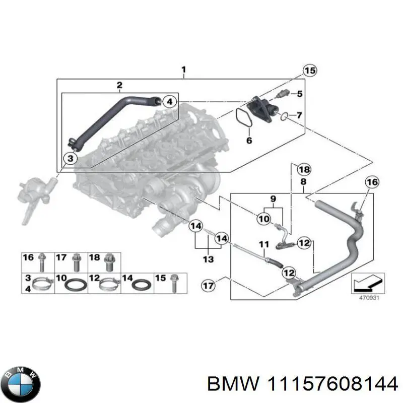 Króciec wentylacji kadłuba (separatora oleju) BMW 11157608144 cena, od 19,27 USD