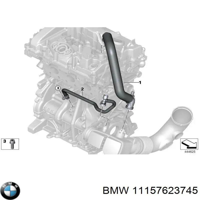 11158612787 BMW króciec wentylacji kadłuba (separatora oleju)