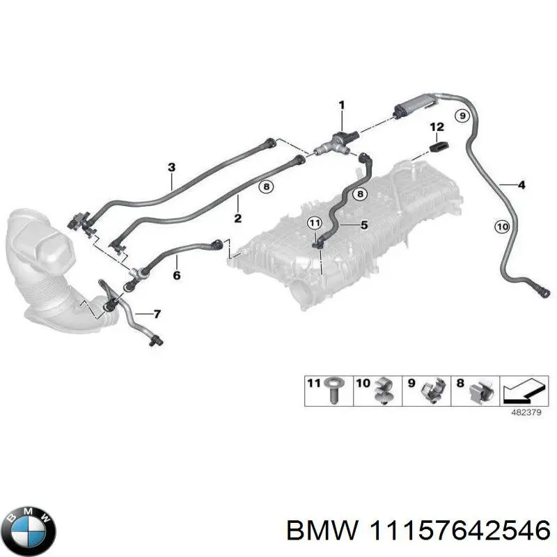 Króciec wentylacji kadłuba (separatora oleju) BMW 11157642546 cena, od 40,64 USD