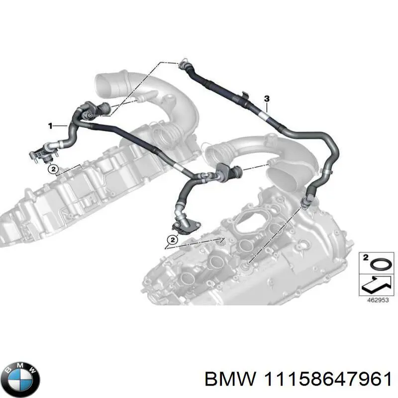 Króciec wentylacji kadłuba (separatora oleju) BMW 11158647961 cena, od 112,76 USD