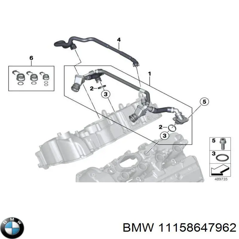11158647962 BMW Króciec wentylacji kadłuba (separatora oleju)