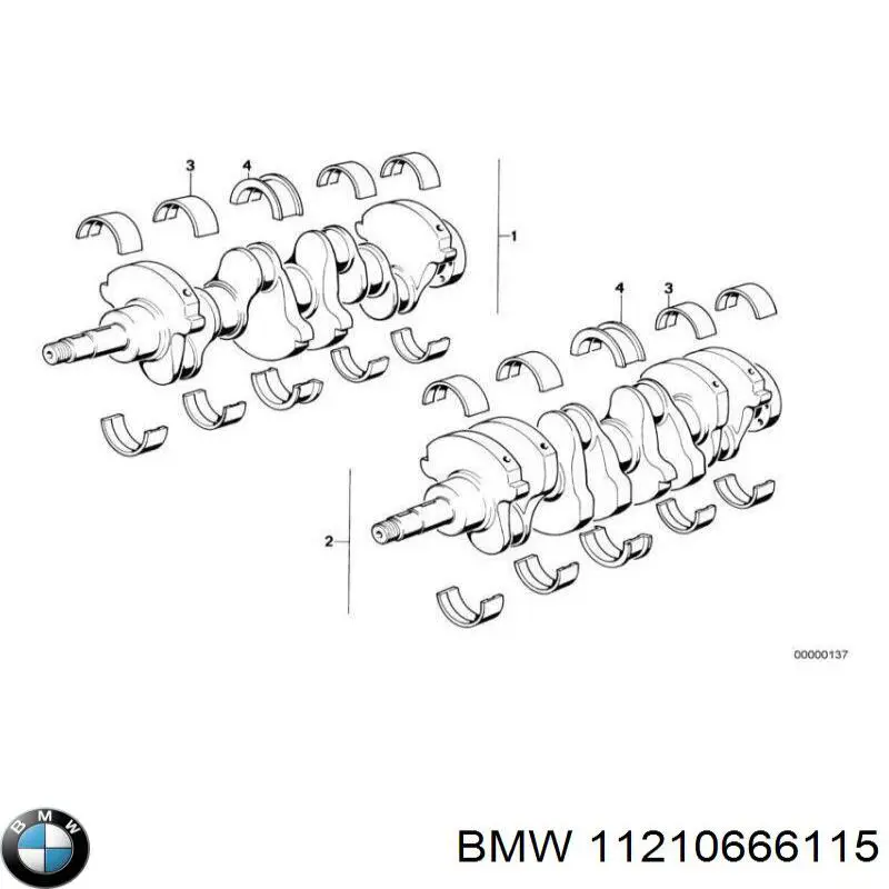 11210666115 BMW panewki główne wału korbowego, zestaw, standardowe (std)