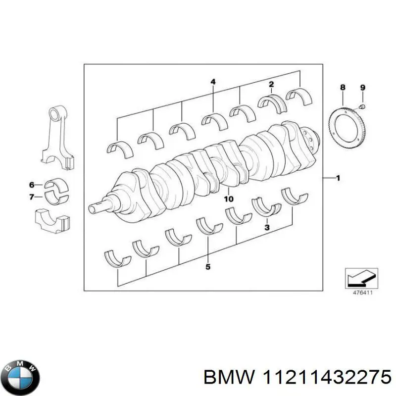 Wał korbowy silnika BMW 5 