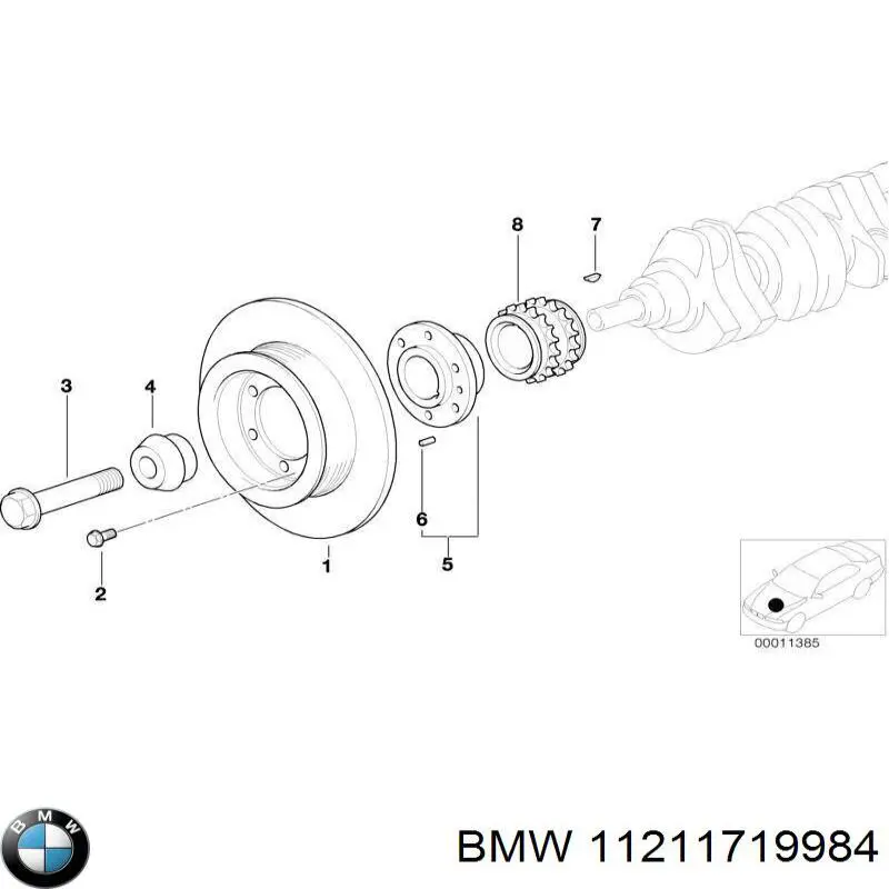 Do koszyka 11211719984 BMW Koło zębate walcowe napędu wałka rozrządu
