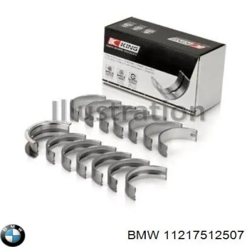 Panewki korbowodowe wału korbowego, zestaw, 1. naprawa (+0,25) BMW 11217512507 cena, od 156,86 USD