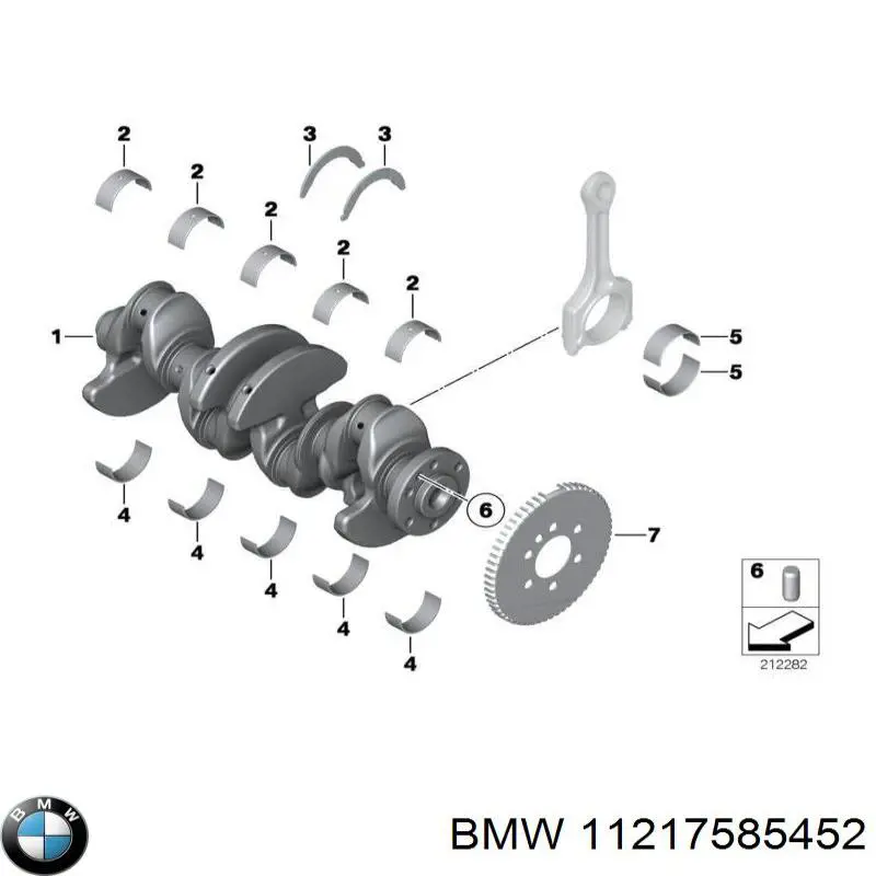 Panewki główne wału korbowego, zestaw, 1. naprawa (+0,25) BMW 11217585452 cena, od 40,39 USD