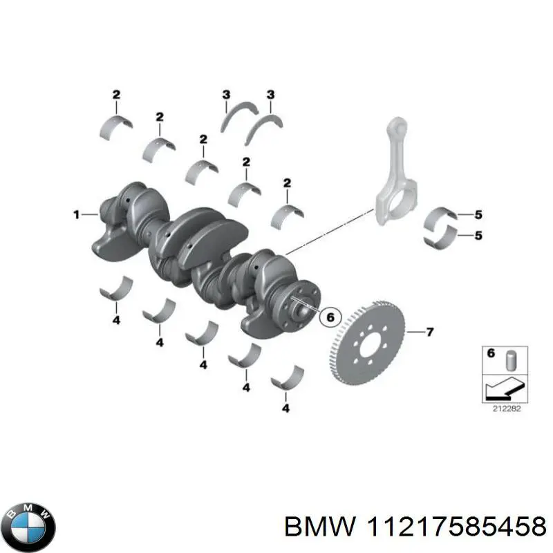 11217585458 BMW Panewki główne wału korbowego, zestaw, 1. naprawa (+0,25)