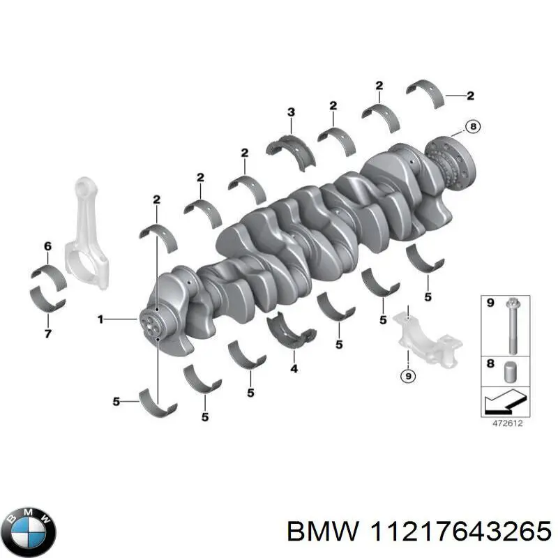 Panewki główne wału korbowego, zestaw, standardowe (STD) do BMW 5 (G30, F90)