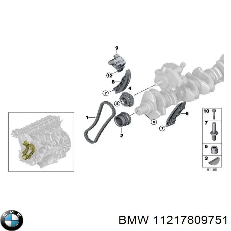 Koło zębate walcowe napędu wałka rozrządu do BMW 3 (E92)