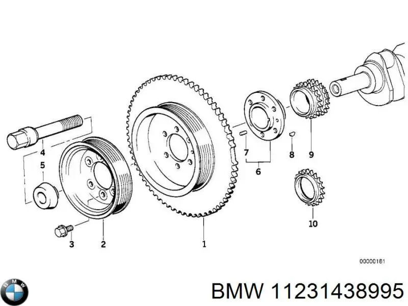 11231438995 BMW Koło pasowe wału korbowego