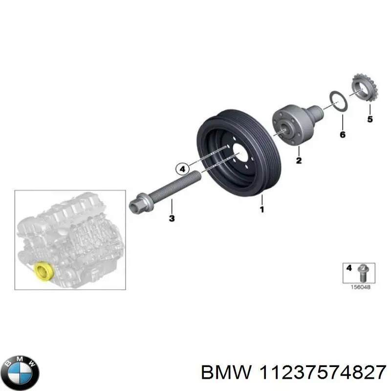 11237574827 BMW Piasta koła pasowego wału korbowego