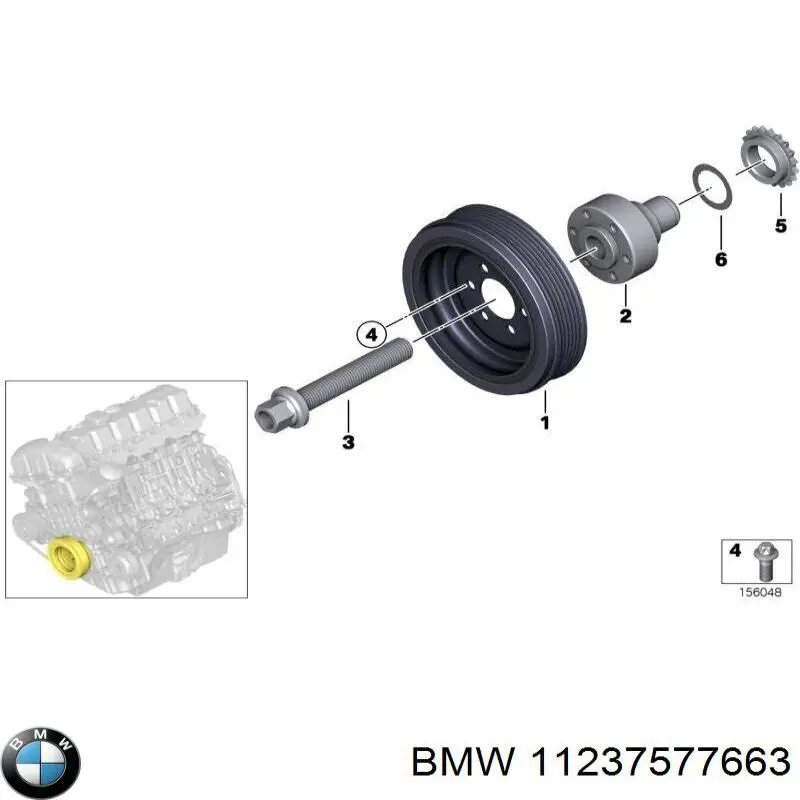 Koło pasowe wału korbowego BMW 11237577663 cena, od 175,40 USD