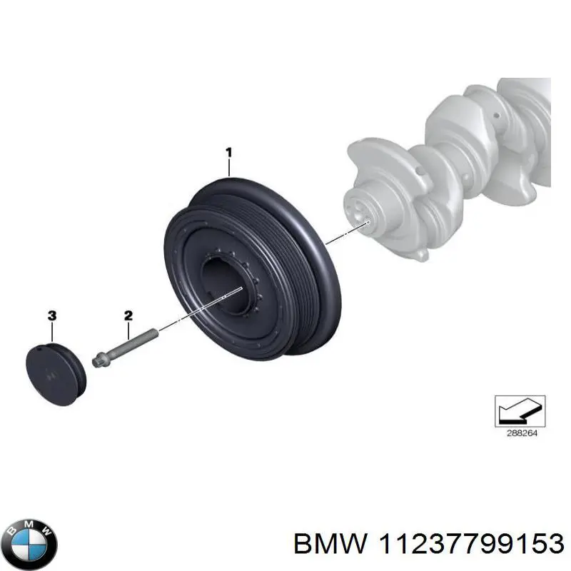 Do koszyka 11237799153 BMW Koło pasowe wału korbowego