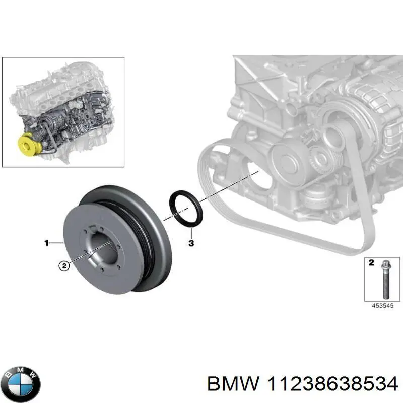 11238638534 BMW Koło pasowe wału korbowego