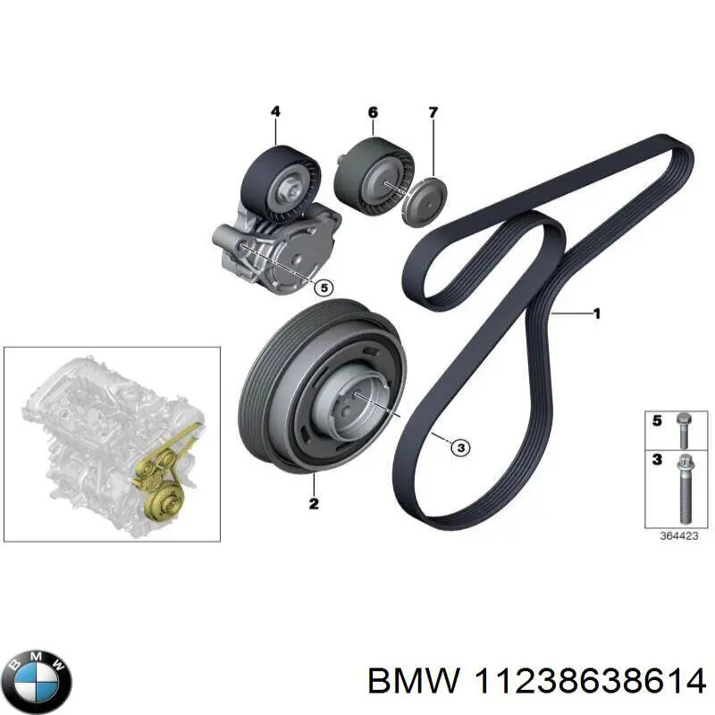 Koło pasowe wału korbowego BMW 11238638614 cena, od 158,15 USD