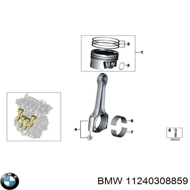 Do koszyka 11240308859 BMW Korbowód tłoka silnika