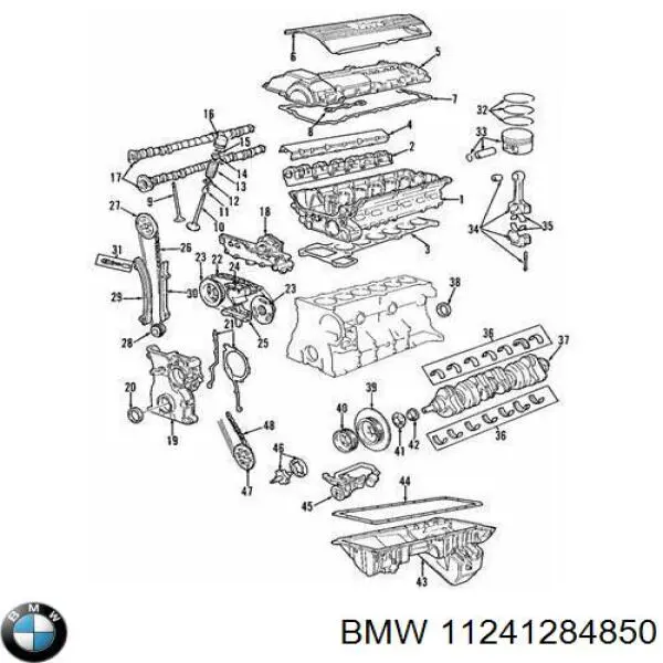 Panewki korbowodowe wału korbowego, zestaw, standardowe (STD) BMW 11241284850 cena, od 31,04 USD