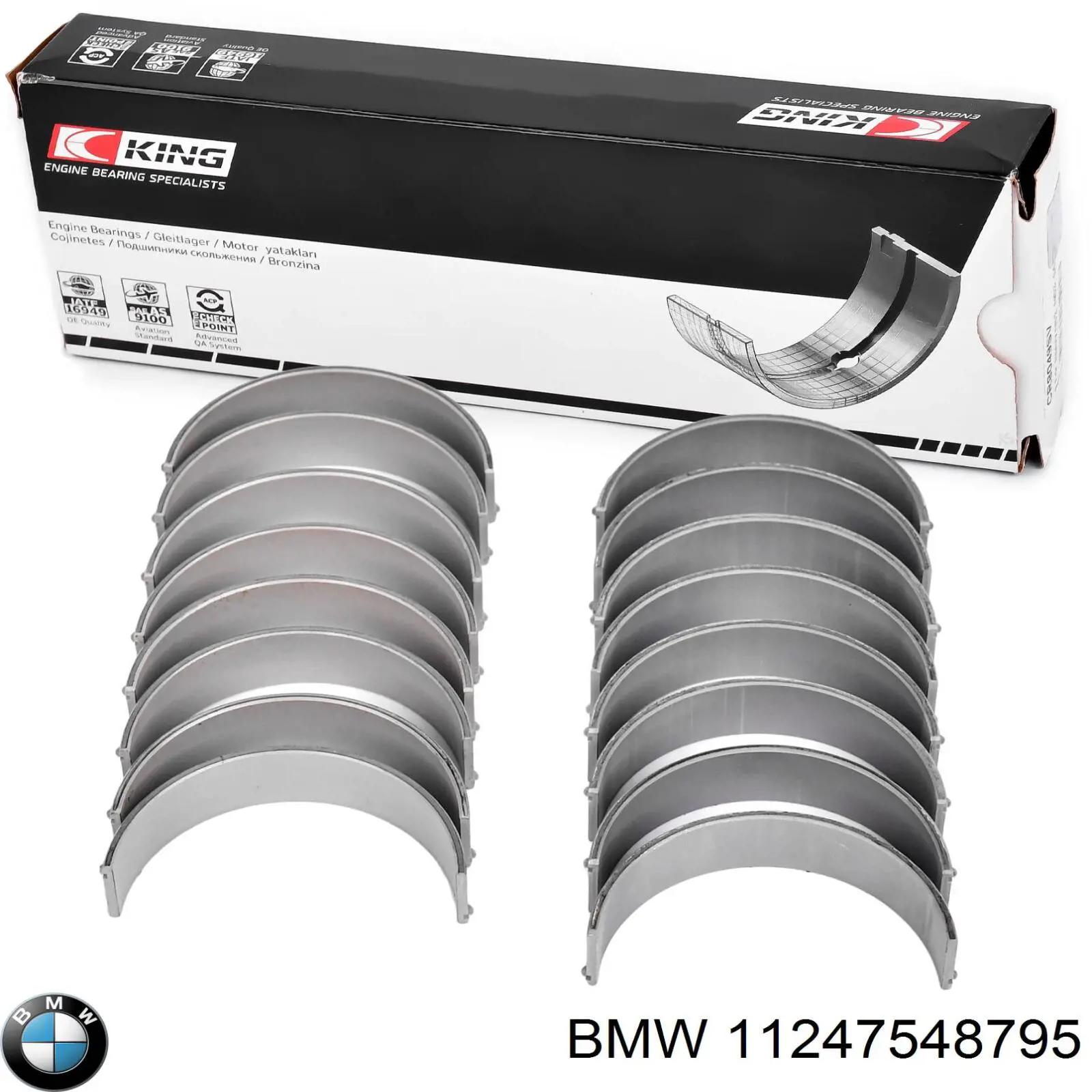 Panewki korbowodowe wału korbowego, zestaw, standardowe (STD) BMW 11247548795 cena, od 72,84 USD