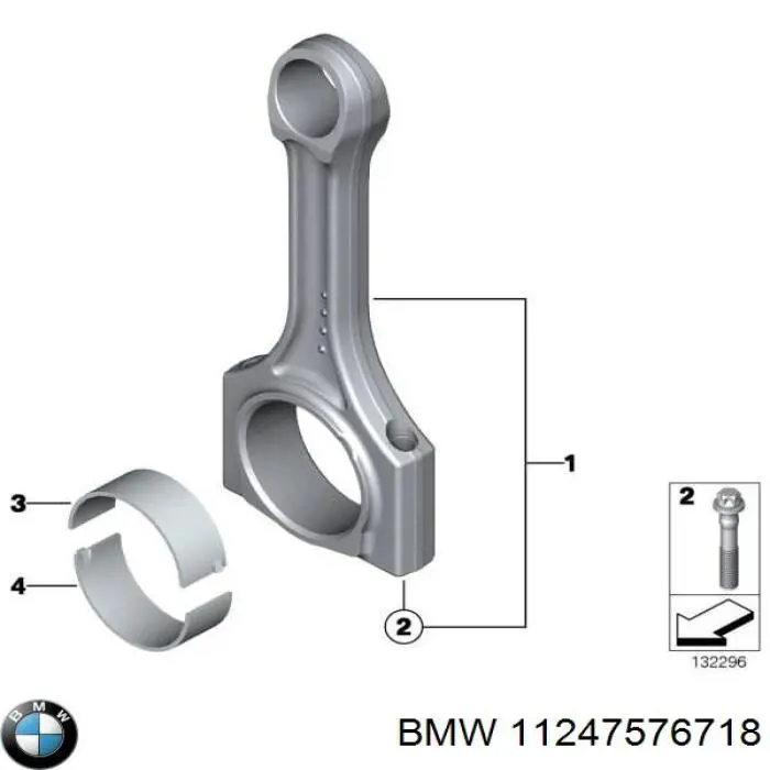 11247576718 BMW panewki główne wału korbowego, zestaw, 1. naprawa (+0,25)