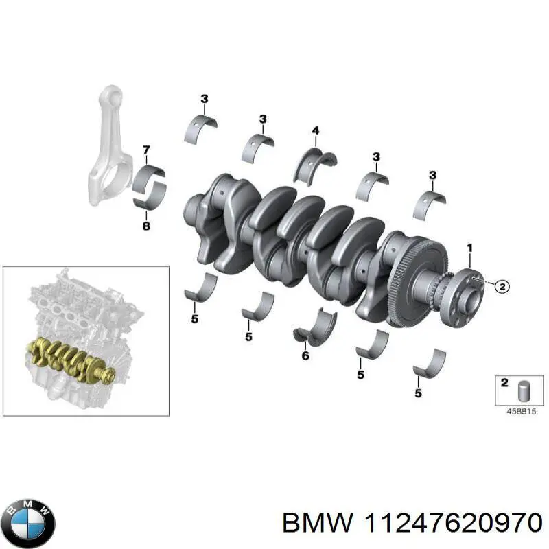 11247620970 BMW Panewki korbowodowe wału korbowego, zestaw, 1. naprawa (+0,25)