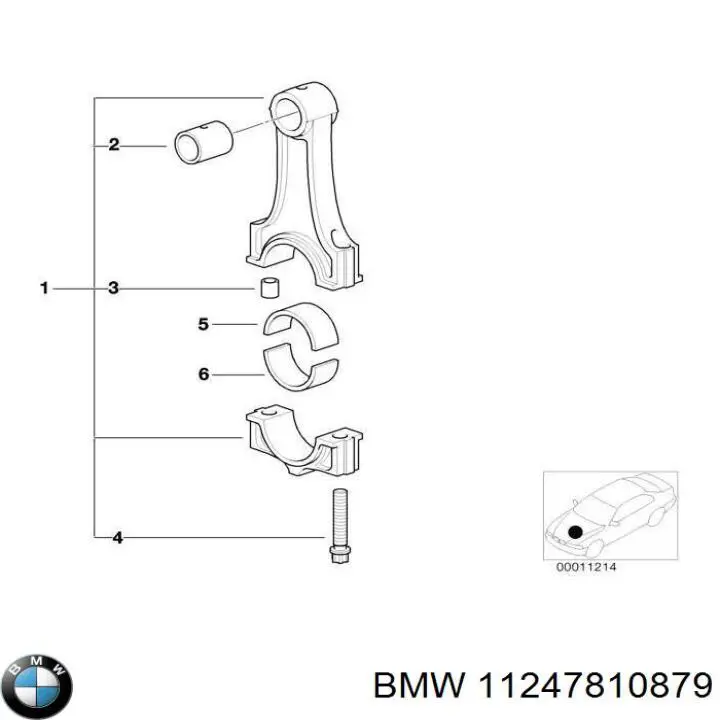 Panewki korbowodowe wału korbowego, zestaw, 1. naprawa (+0,25) do BMW 5  E28