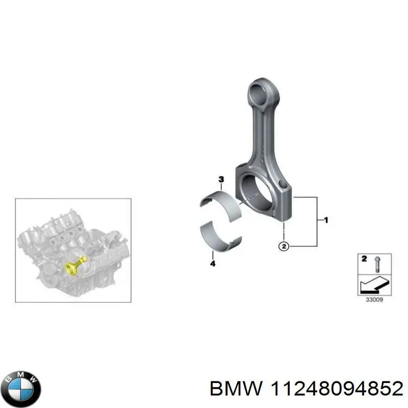 11248094852 BMW Panewki korbowodowe wału korbowego, zestaw, 1. naprawa (+0,25)