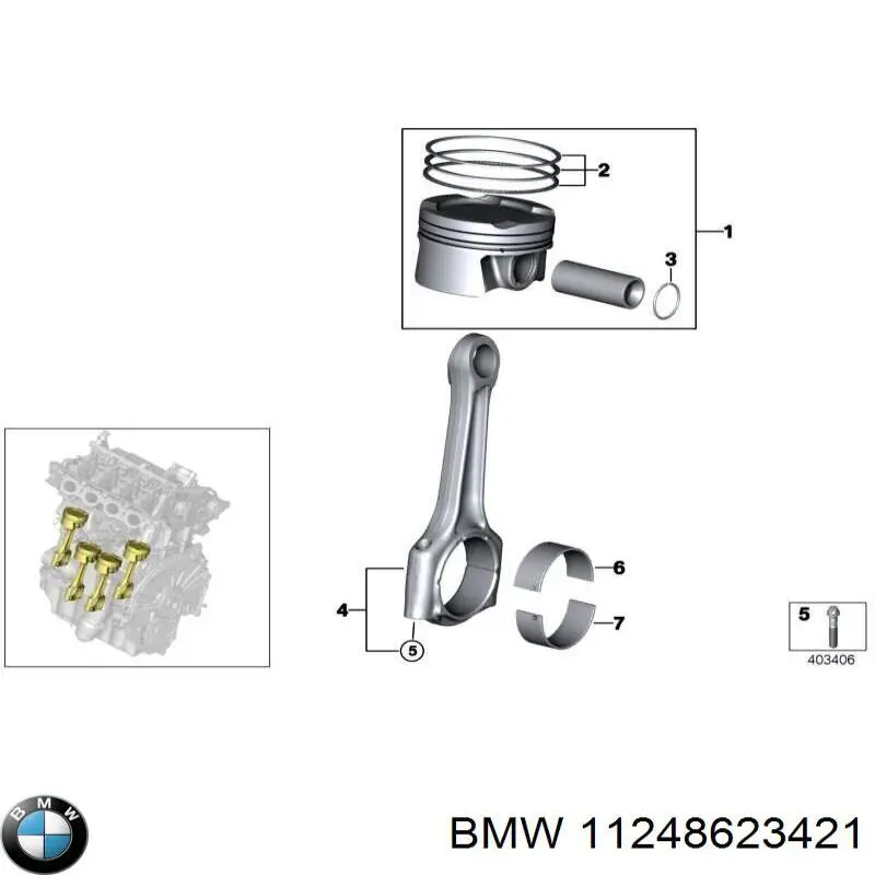 11248623421 BMW korbowód tłoka silnika