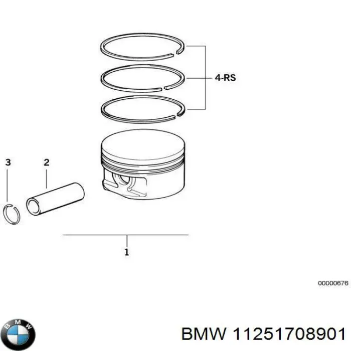 Tłok, komplet do jednego cylindru, STD BMW 11251708901 cena, od 138,91 USD