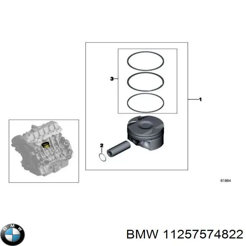 Pierścienie tłokowe na 1 cylinder, STD. do BMW X6 (E72)