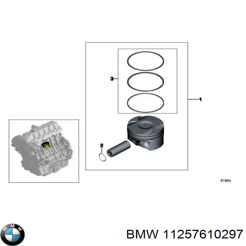 Do koszyka 11257610295 BMW Pierścienie tłokowe sprężarki na 1 cylinder, STD