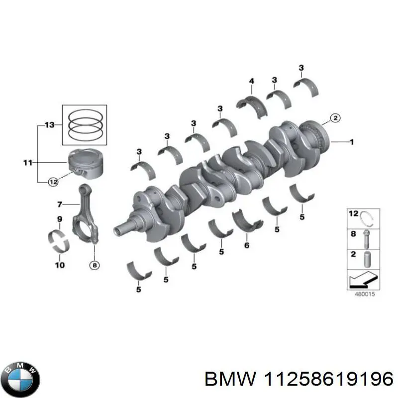 Tłok ze sworzniem bez pierścieni, STD BMW 11258619196 cena, od 78,43 USD